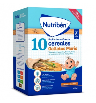 NUTRIBEN 10 CEREALES GALLETAS MARIA 1 BOLSA 600 G